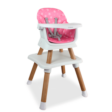 Silla Para Comer Baby Elite Dinner Rosada 5 en 1 Bebesit